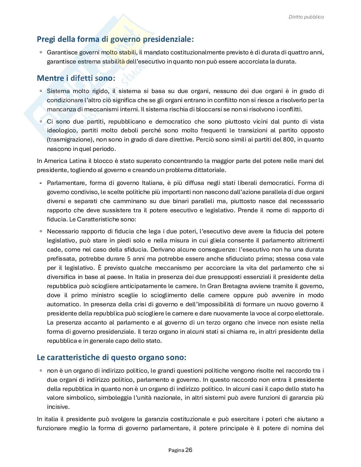 Riassunto esame Diritto pubblico, Prof. Carnaghi Andrea, libro consigliato Lineamenti di diritto pubblico, Falcon Pag. 26