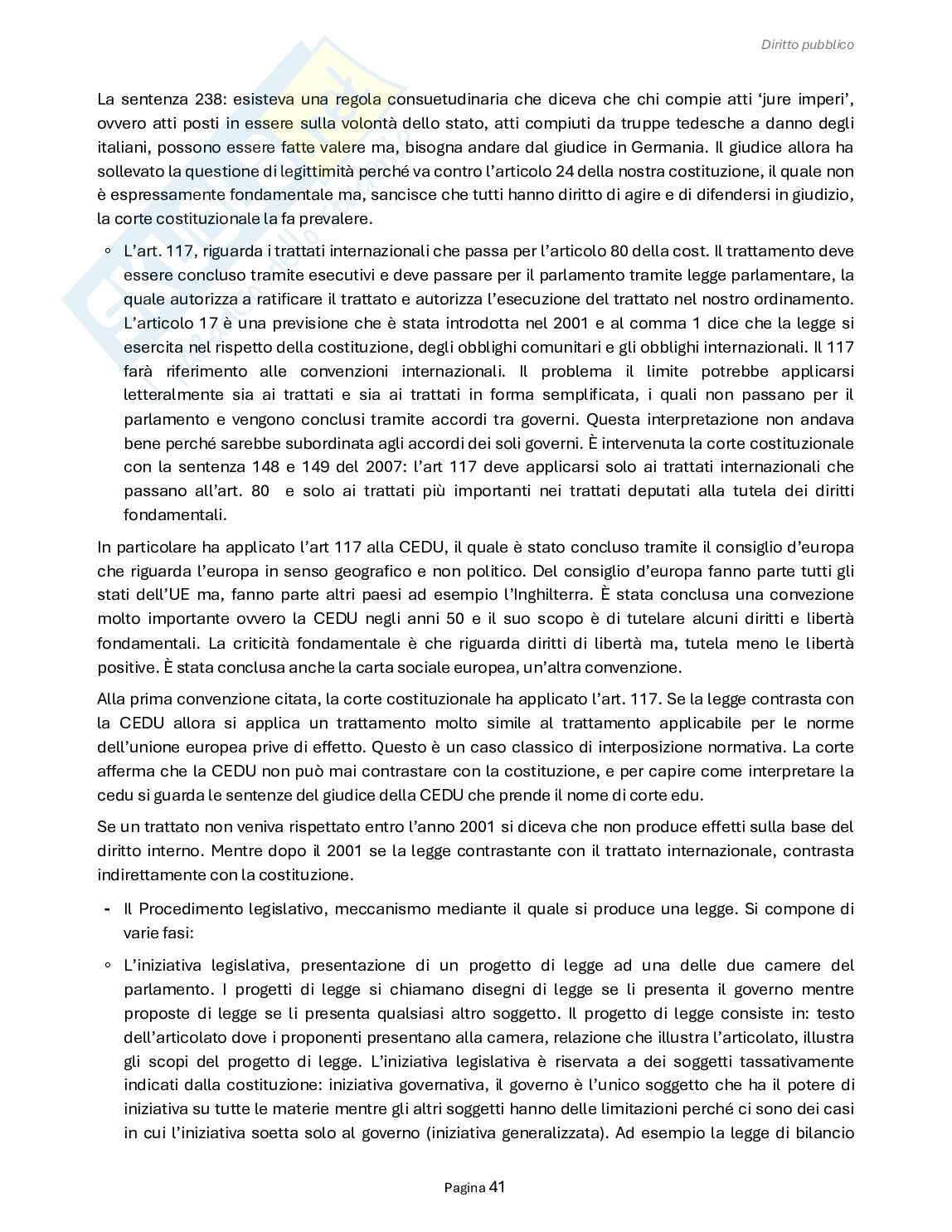 Riassunto esame Diritto pubblico, Prof. Carnaghi Andrea, libro consigliato Lineamenti di diritto pubblico, Falcon Pag. 41