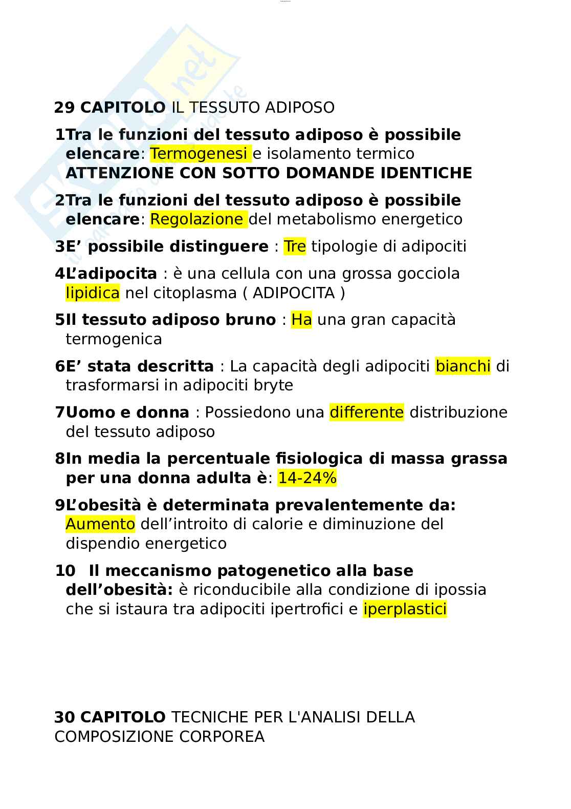 Paniere esame Fisiologia applicata allo sport Pag. 31