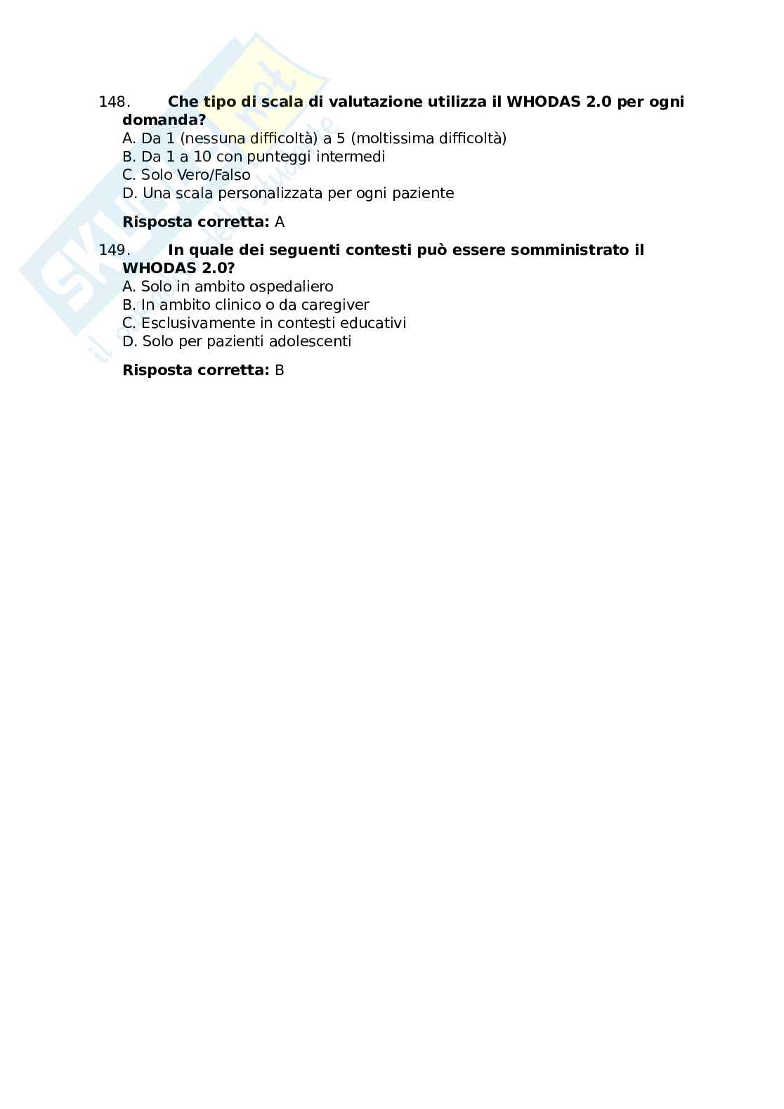 Domande chiuse Psicologia clinica Pag. 21