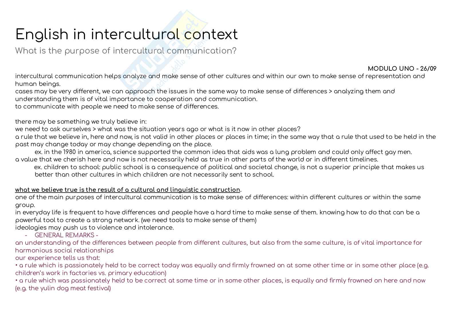 English in Intercultural Context Pag. 1
