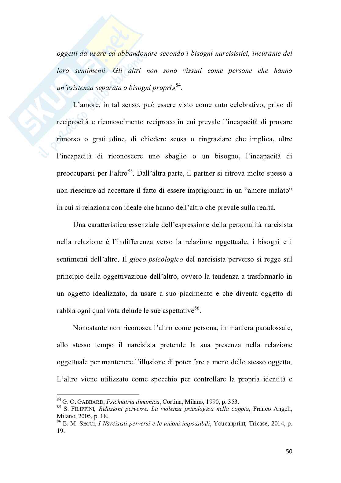 Tirannia dell'amore: narcisismo patologico e dipendenza relazionale Pag. 51