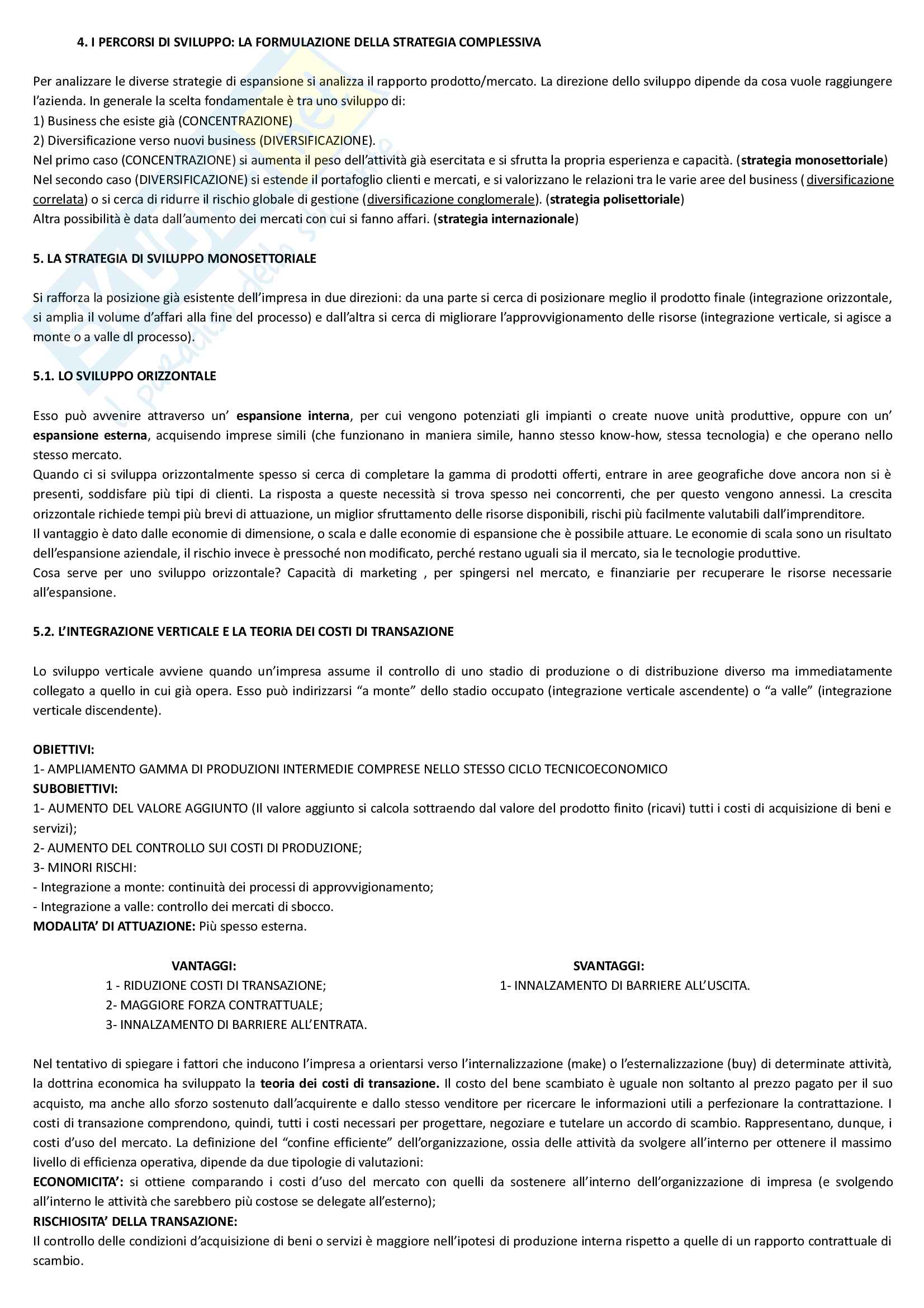 Riassunto esame economia e gestione delle imprese, docente M. Colurcio, libro consigliato "La gestione dell'impresa", Sciarelli Pag. 16