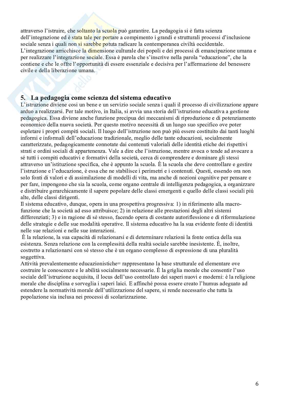 Riassunto esame Pedagogia generale, Prof. Di Nuovo Santo, libro consigliato L'invisibile educativo, Bonetta Pag. 6