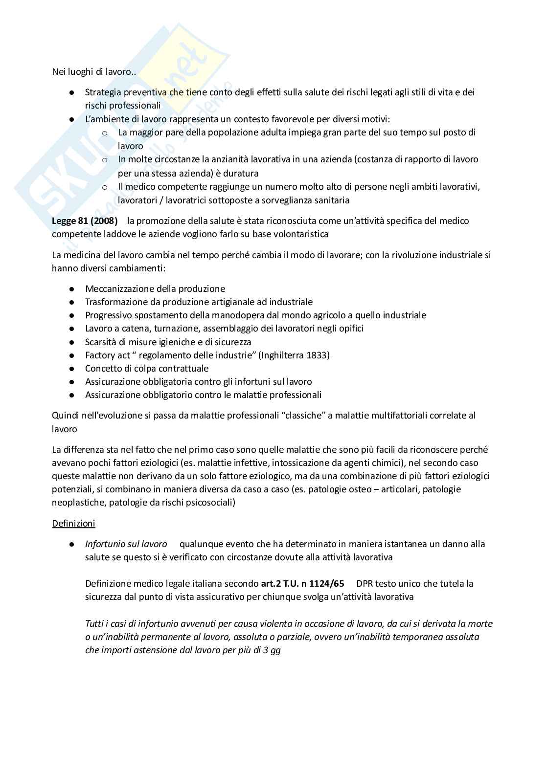 Medicina del lavoro Pag. 2
