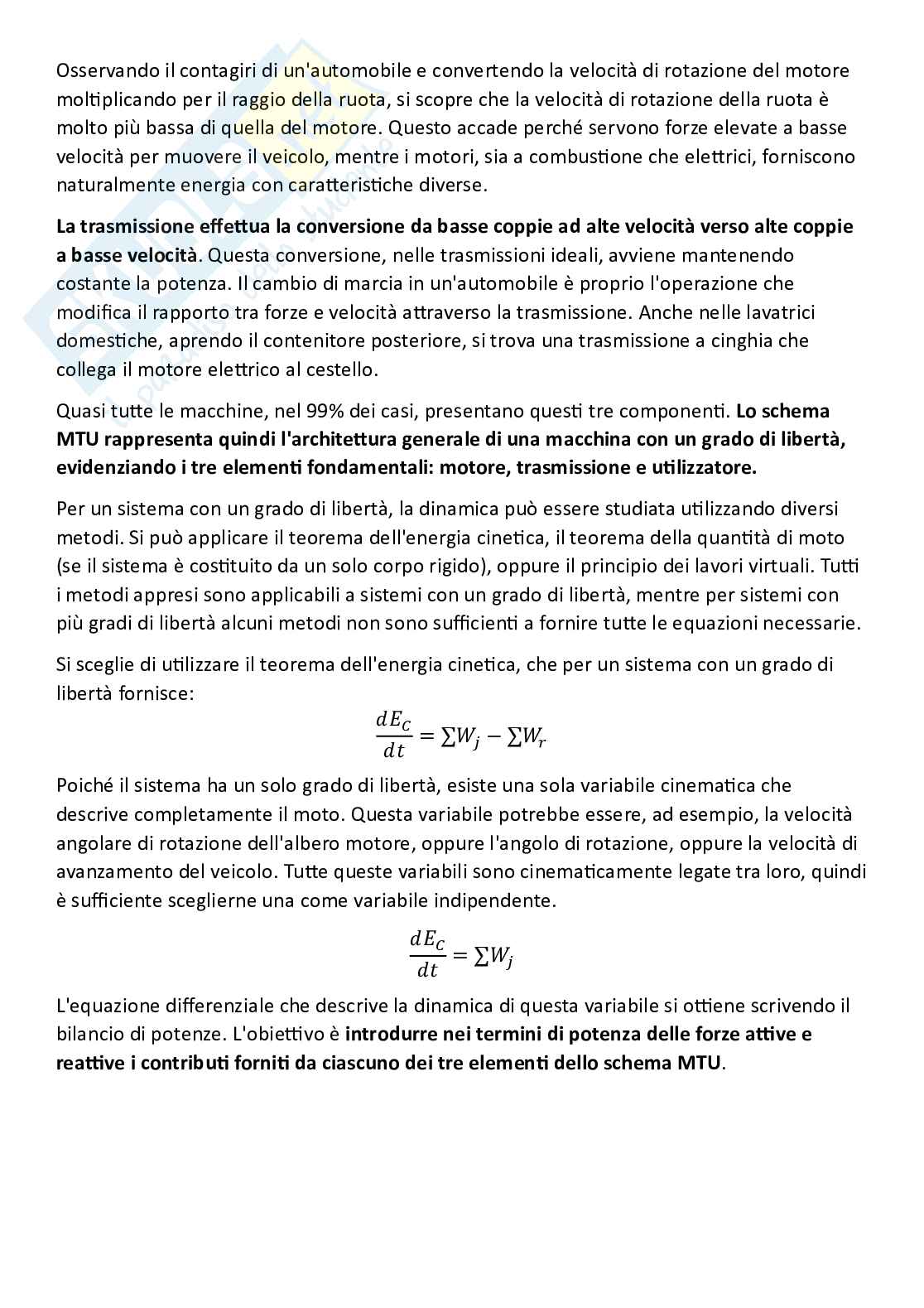 Fondamenti di meccanica teorica ed applicata (parte finale) - Sistemi MTU Pag. 2