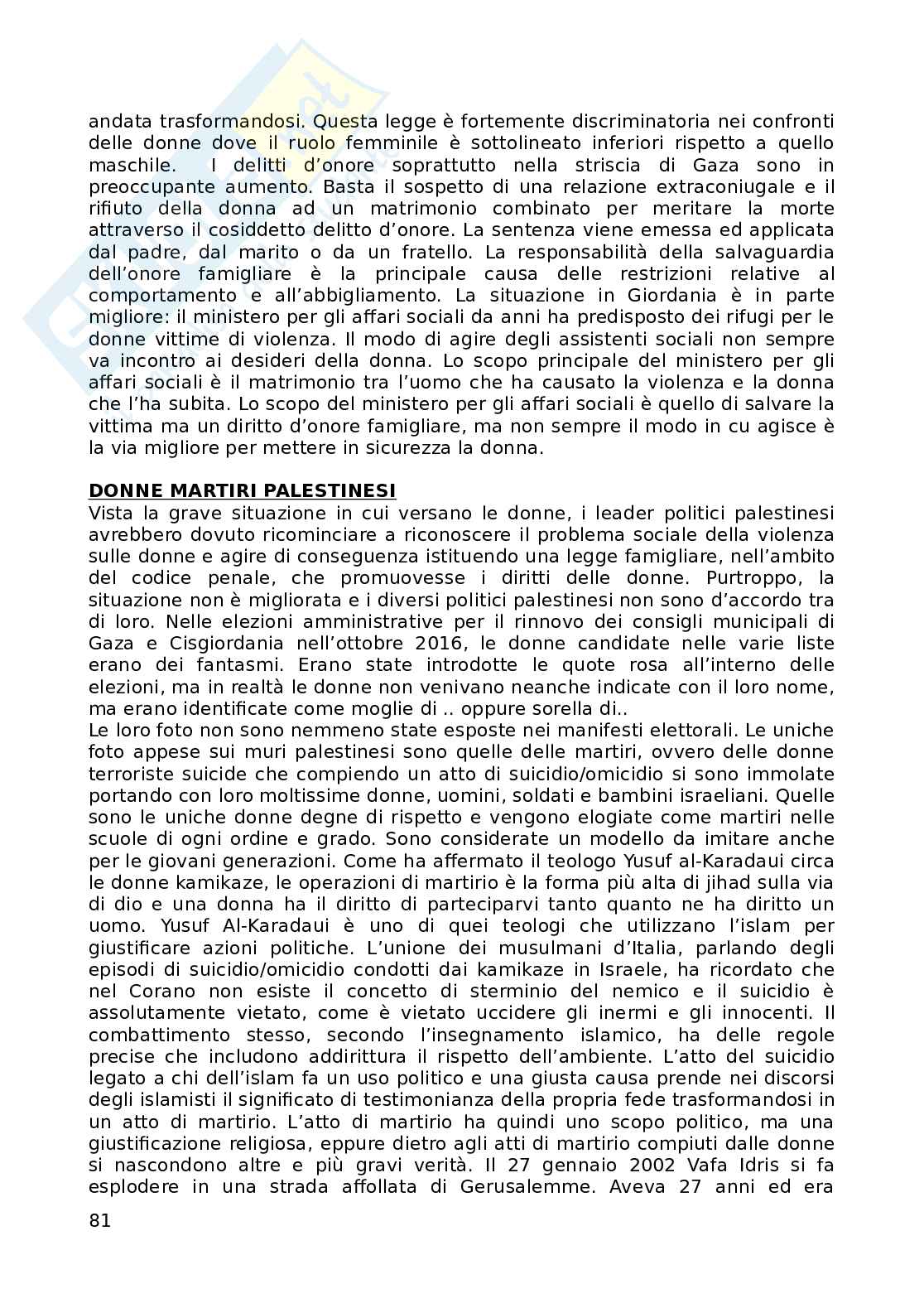 Riassunto esame Geografia culturale e Geografia del Paesi mediterranei, prof Santus, libro consigliato "Il Corano e le Donne", Ansaloni e Santus Pag. 81