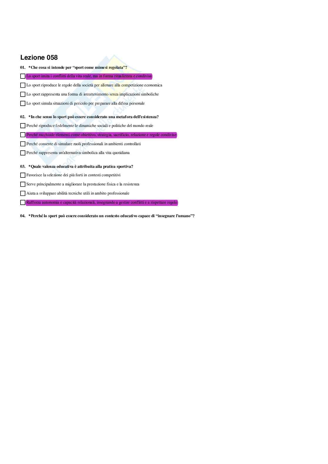 Paniere Pedagogia generale e sociale  - Risposte multiple - aggiornato (2026) Pag. 66