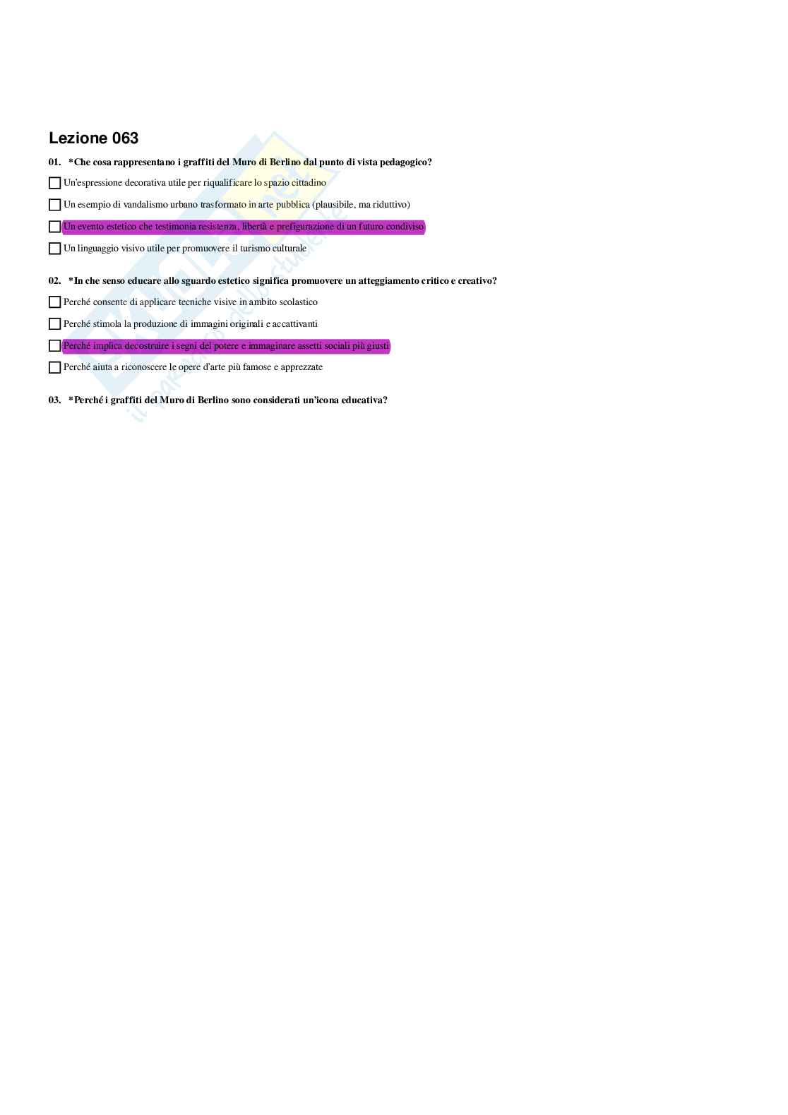 Paniere Pedagogia generale e sociale  - Risposte multiple - aggiornato (2026) Pag. 71