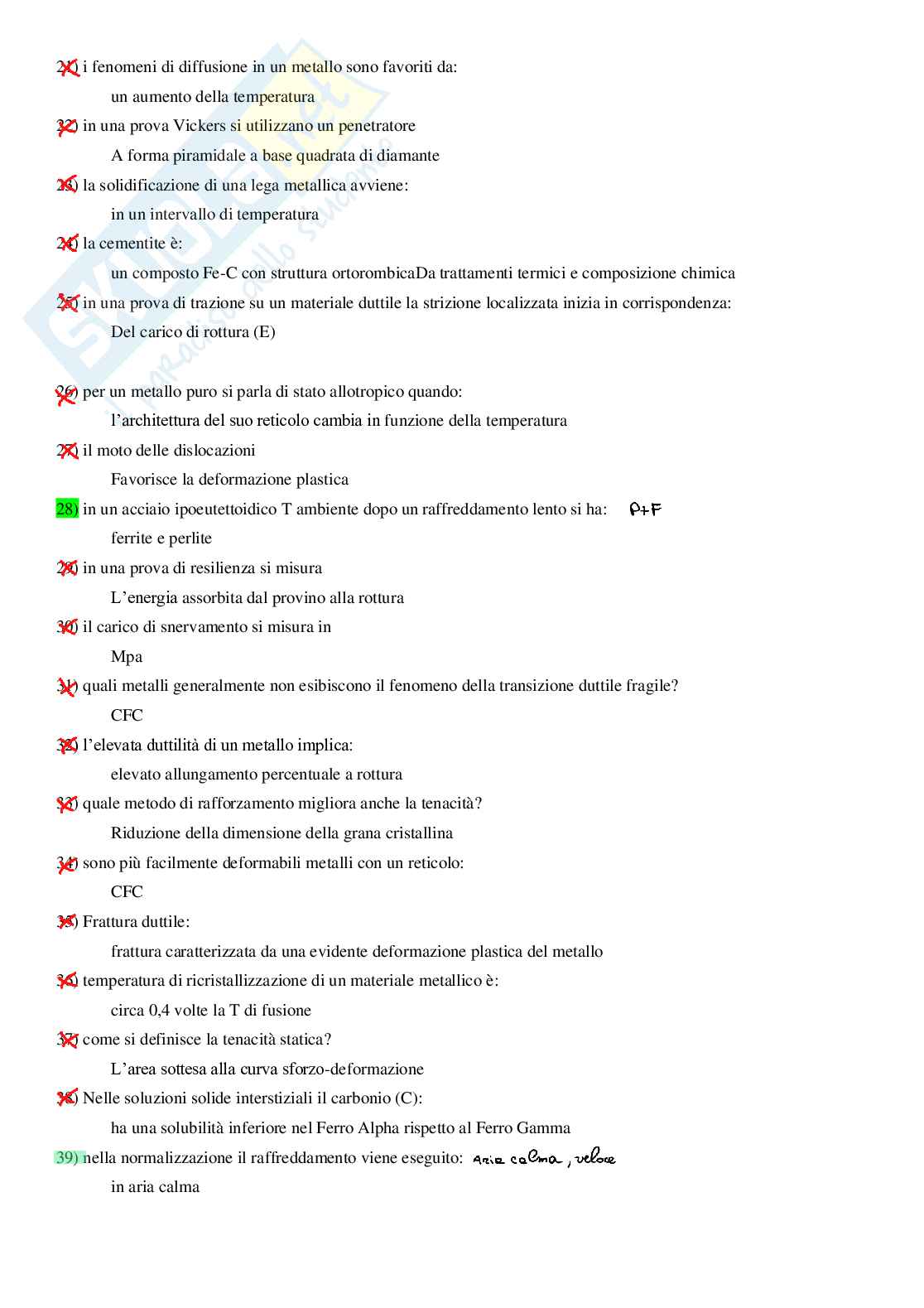 Esami a crocette Scienza dei materiali e metallurgia Pag. 2