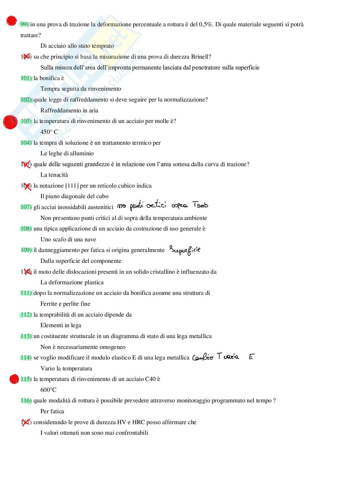 Esami a crocette Scienza dei materiali e metallurgia Pag. 6
