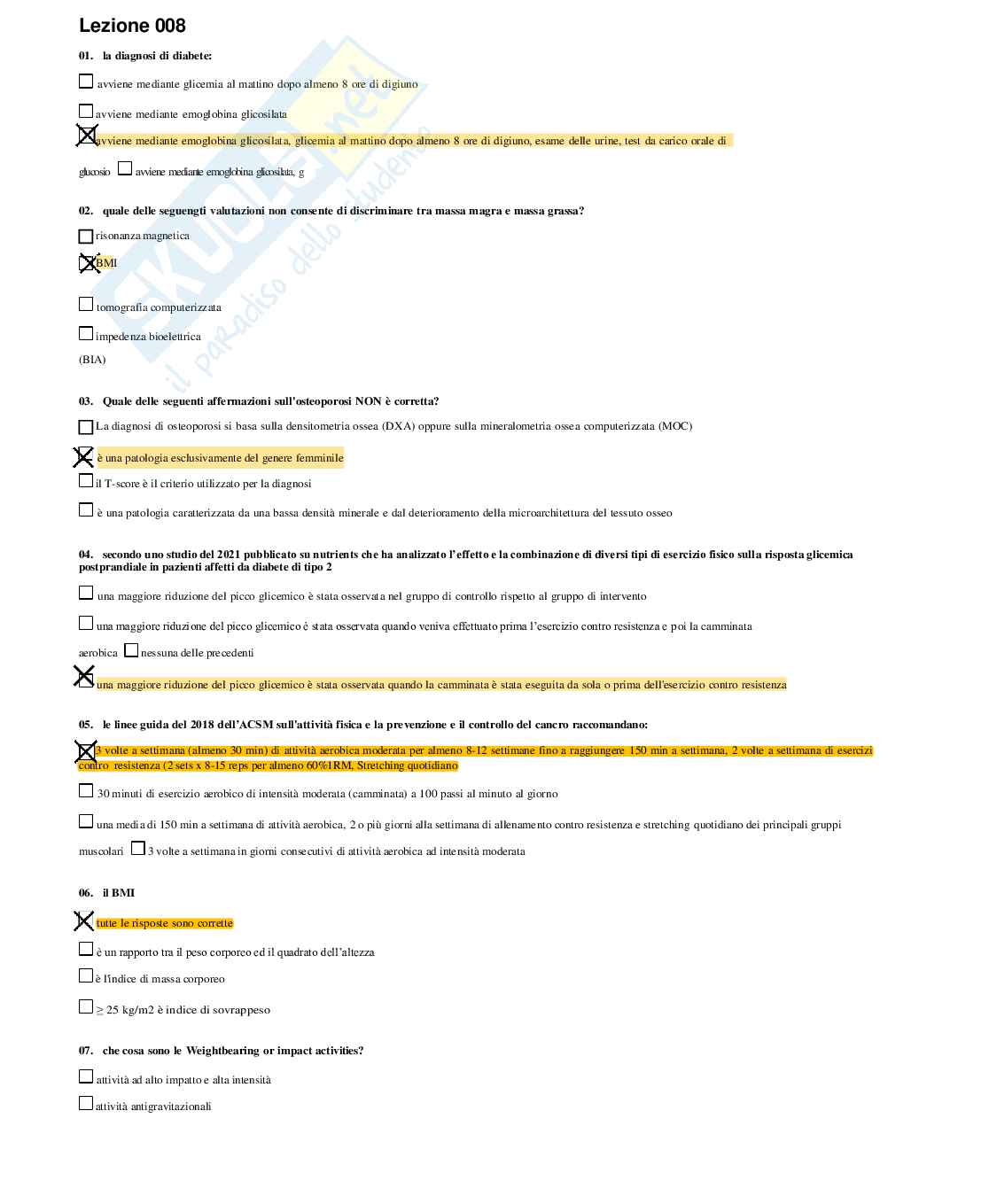 Risposte chiuse e aperte Attività motorie preventive e adattive aggiornate 2026 Pag. 31