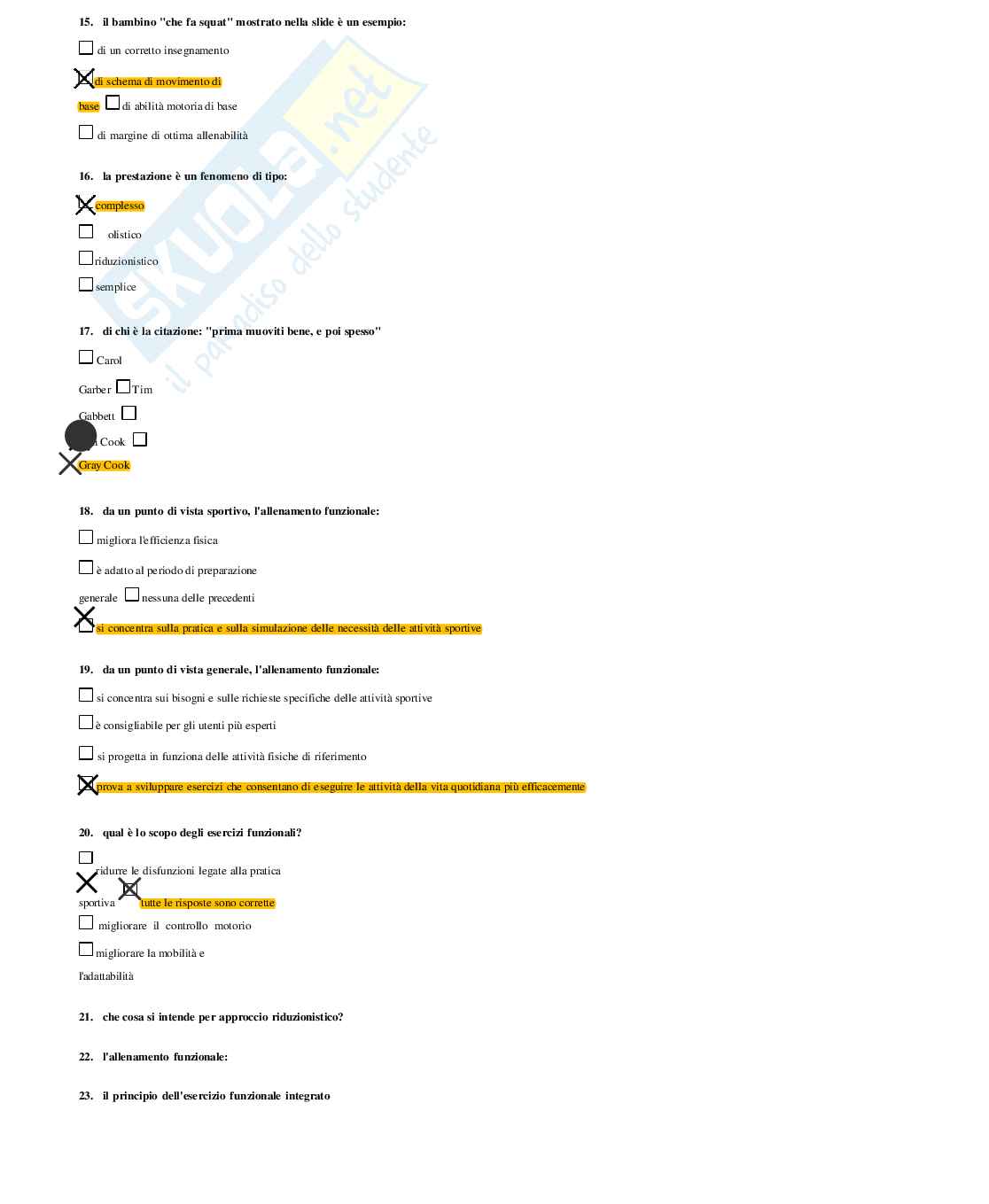 Risposte chiuse e aperte Attività motorie preventive e adattive aggiornate 2026 Pag. 41