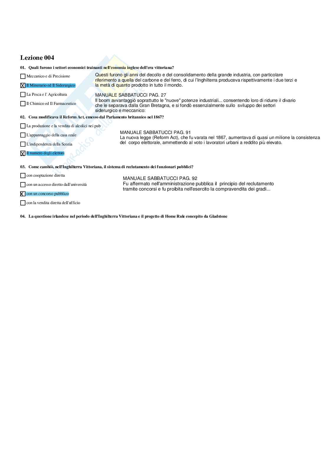 Paniere Storia contemporanea - Risposte multiple (2026) Pag. 16