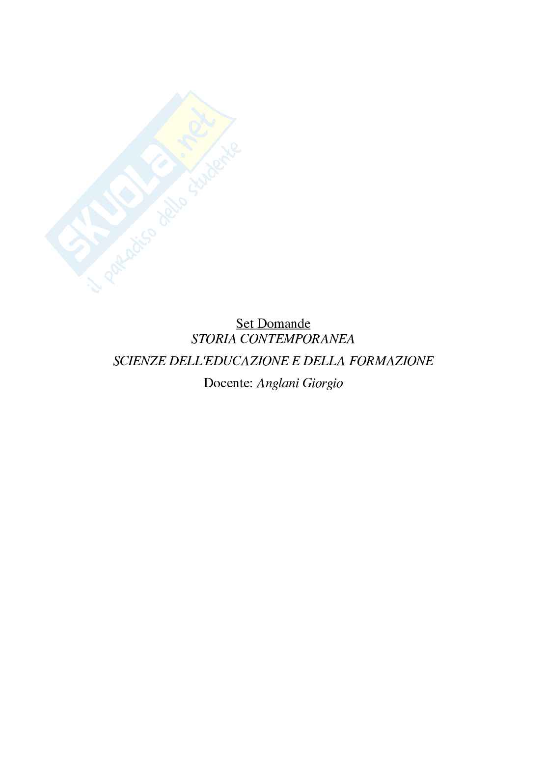 Paniere Storia contemporanea - Risposte multiple (2026) Pag. 2