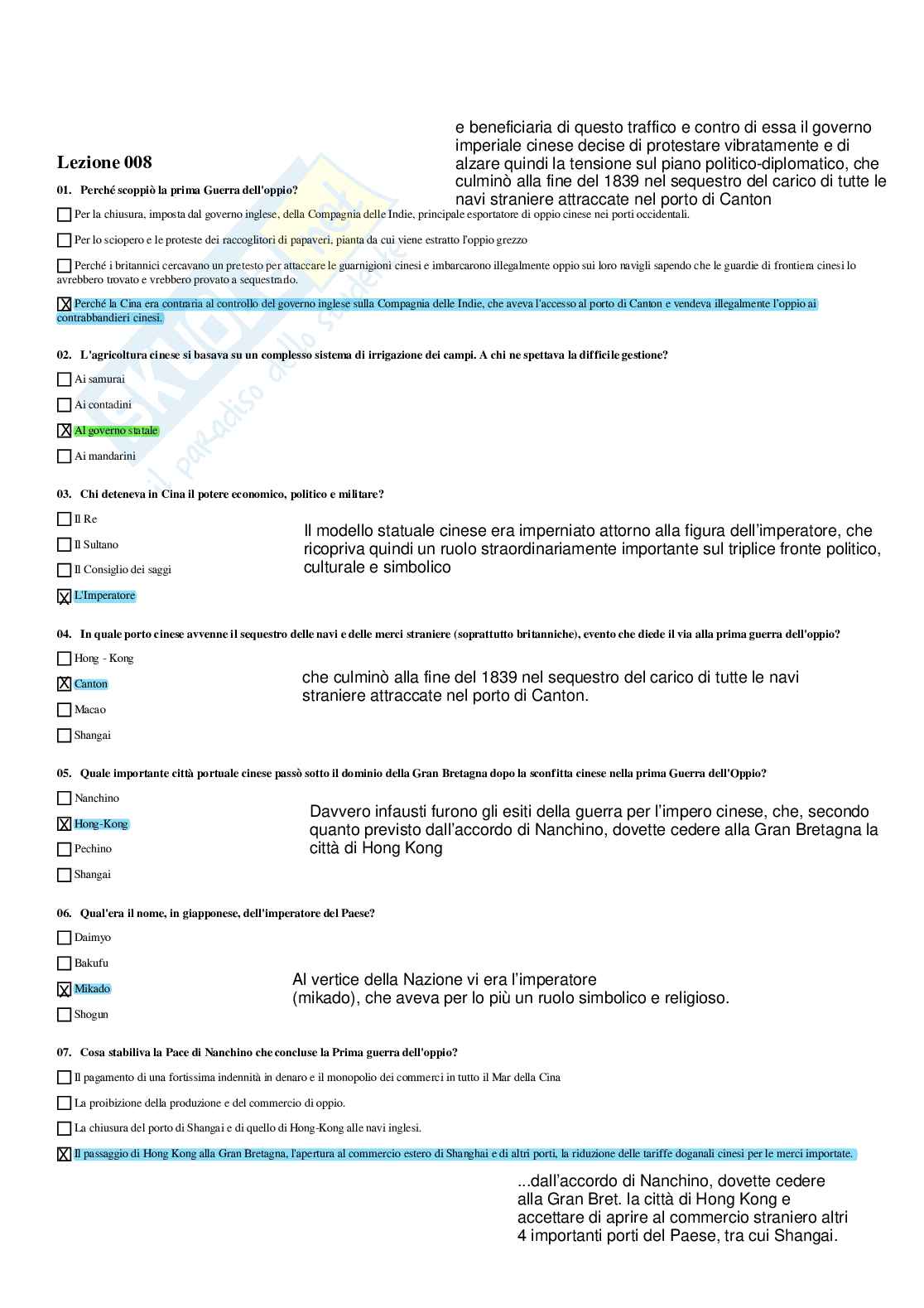 Paniere Storia contemporanea - Risposte multiple (2026) Pag. 21