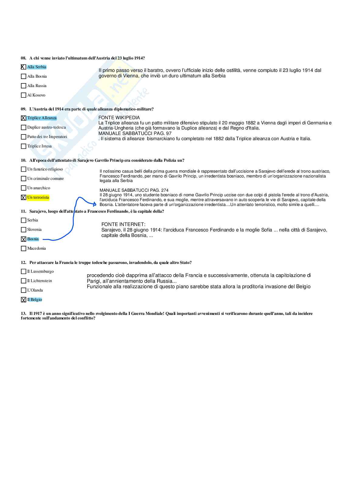 Paniere Storia contemporanea - Risposte multiple (2026) Pag. 41