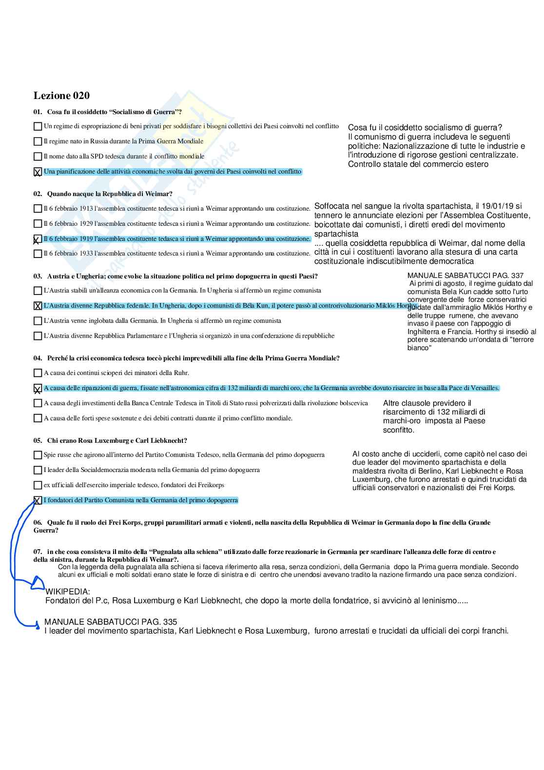 Paniere Storia contemporanea - Risposte multiple (2026) Pag. 46