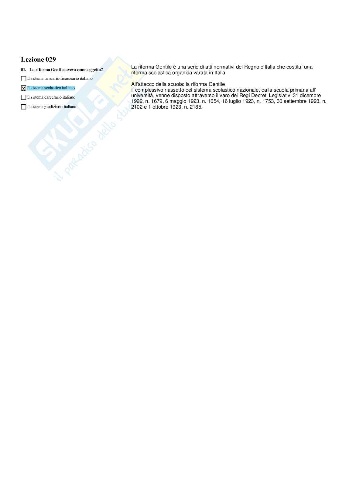 Paniere Storia contemporanea - Risposte multiple (2026) Pag. 56