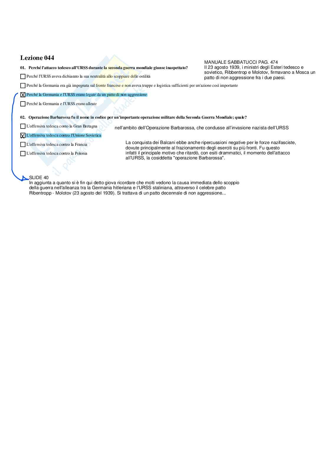 Paniere Storia contemporanea - Risposte multiple (2026) Pag. 71