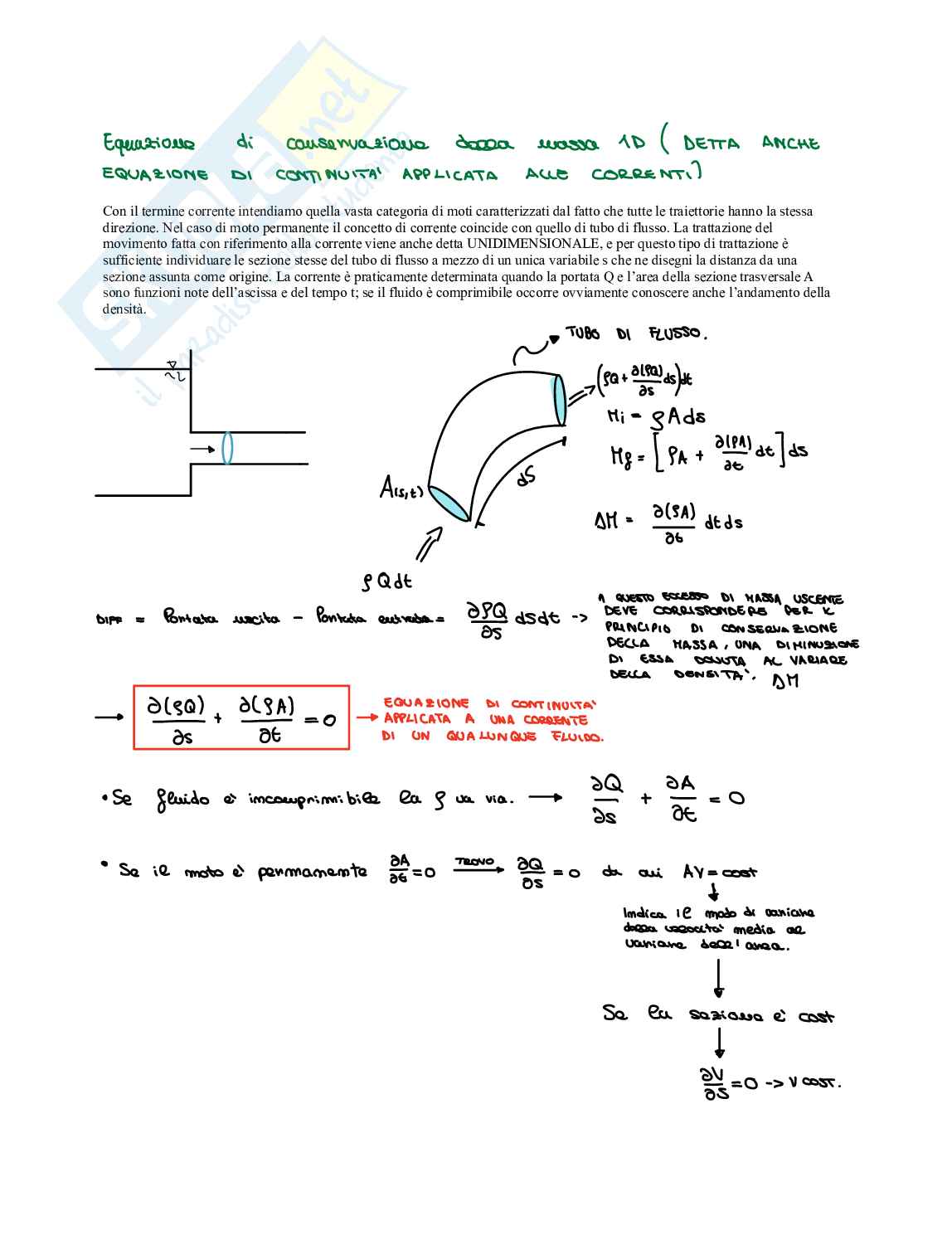 Appunti esame Meccanica dei fluidi, Parte 1 (statica e cinematica dei fluidi) Pag. 51