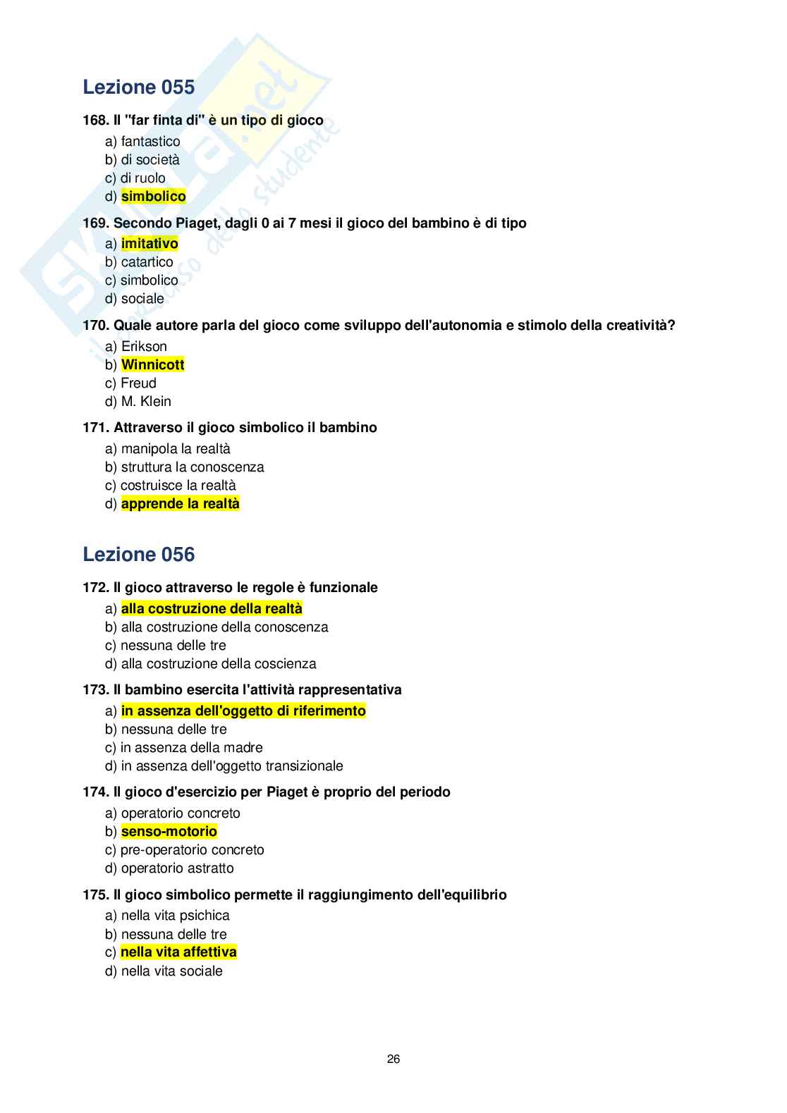 Paniere Fondamenti pedagogici per l'infanzia 0-3 anni, 2026  Pag. 26