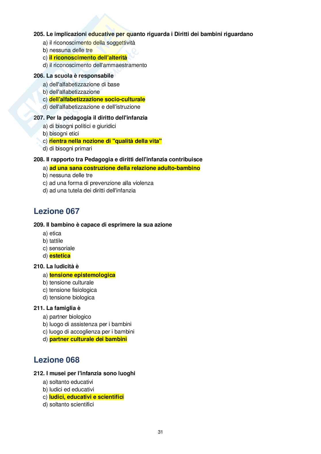 Paniere Fondamenti pedagogici per l'infanzia 0-3 anni, 2026  Pag. 31