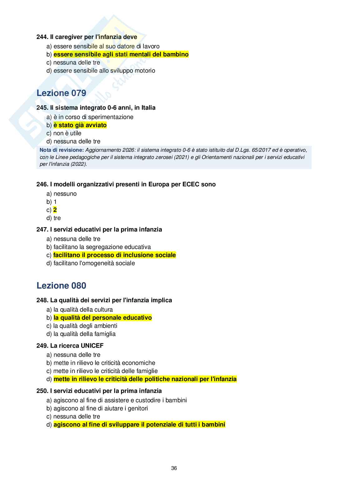 Paniere Fondamenti pedagogici per l'infanzia 0-3 anni, 2026  Pag. 36
