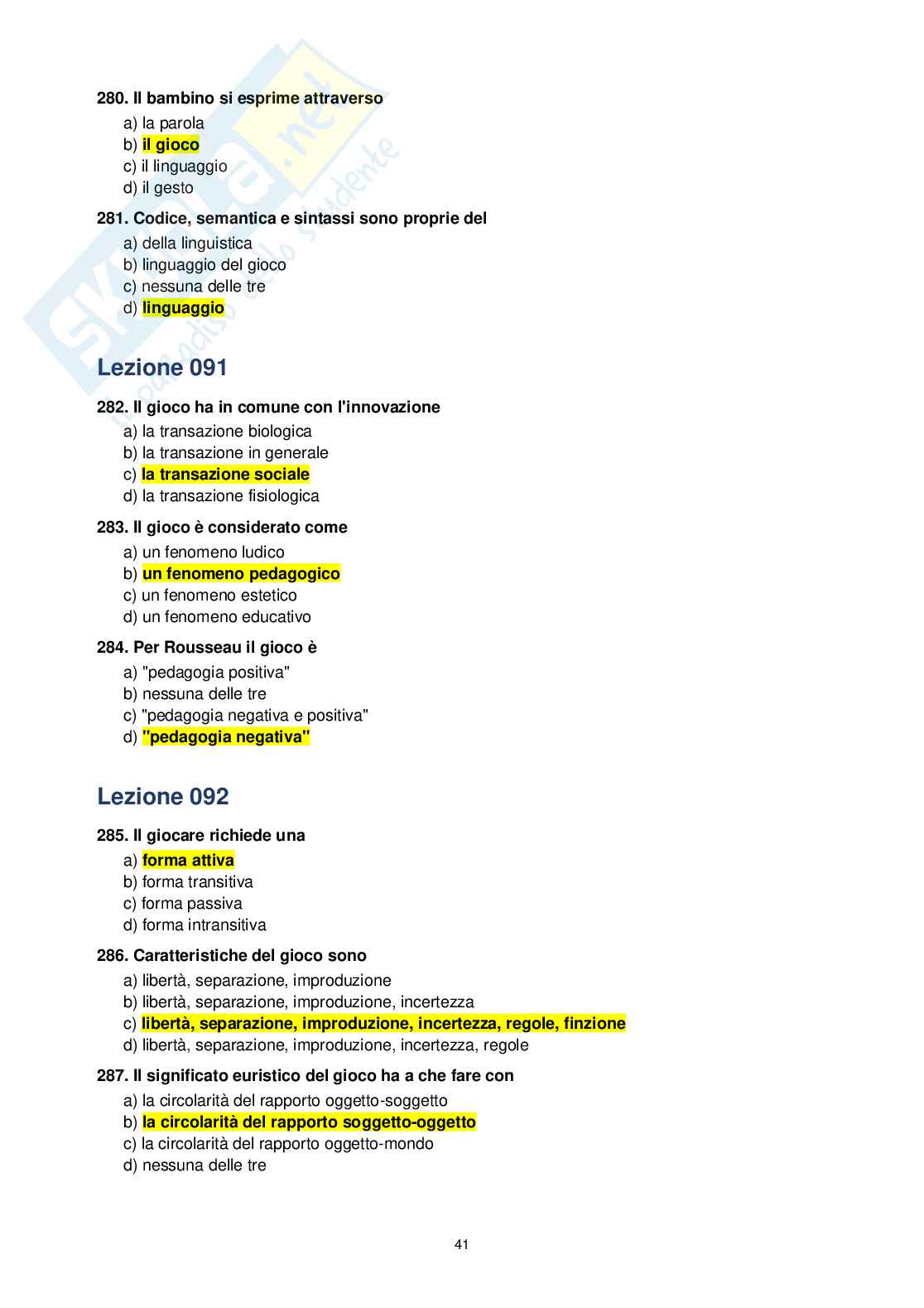 Paniere Fondamenti pedagogici per l'infanzia 0-3 anni, 2026  Pag. 41