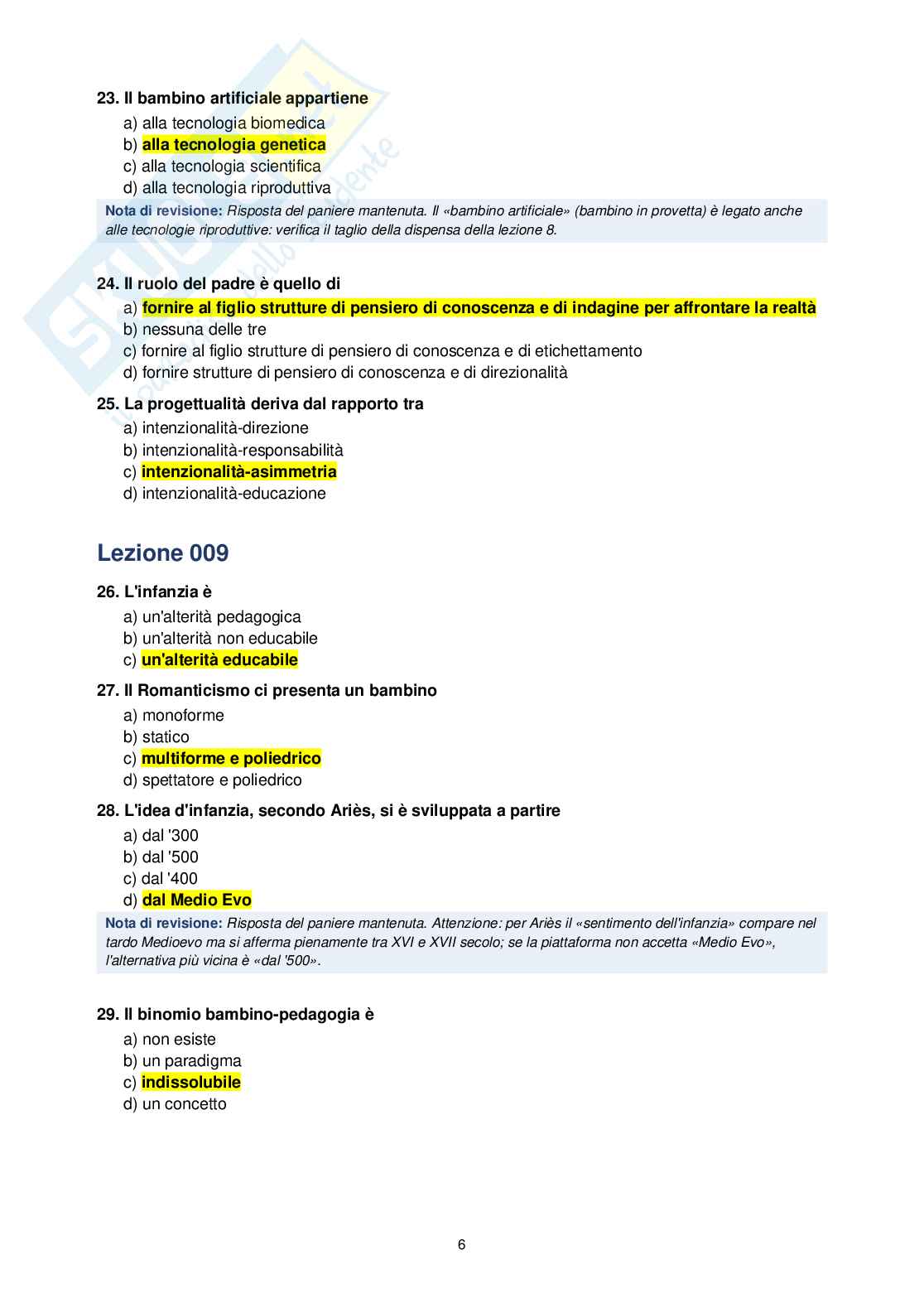 Paniere Fondamenti pedagogici per l'infanzia 0-3 anni, 2026  Pag. 6