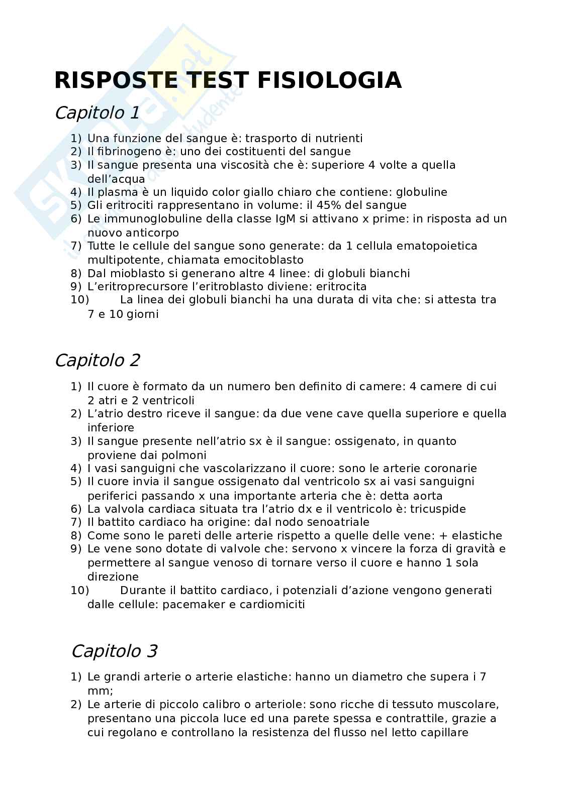 Fisiologia umana Pag. 1