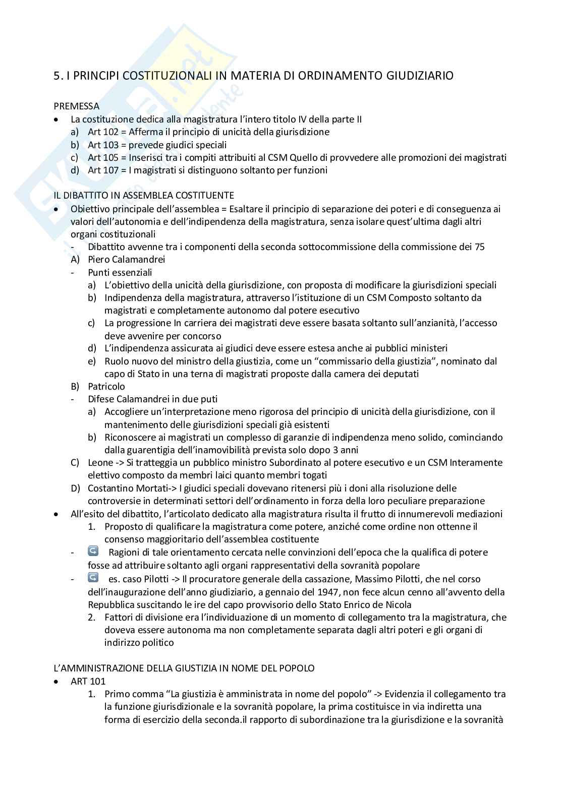 Riassunto esame Diritto comparato pubblico, Prof. Dal Canto Francesco, libro consigliato Lezioni di ordinamento giudiziario, seconda edizione, Francesco Dal canto Pag. 11