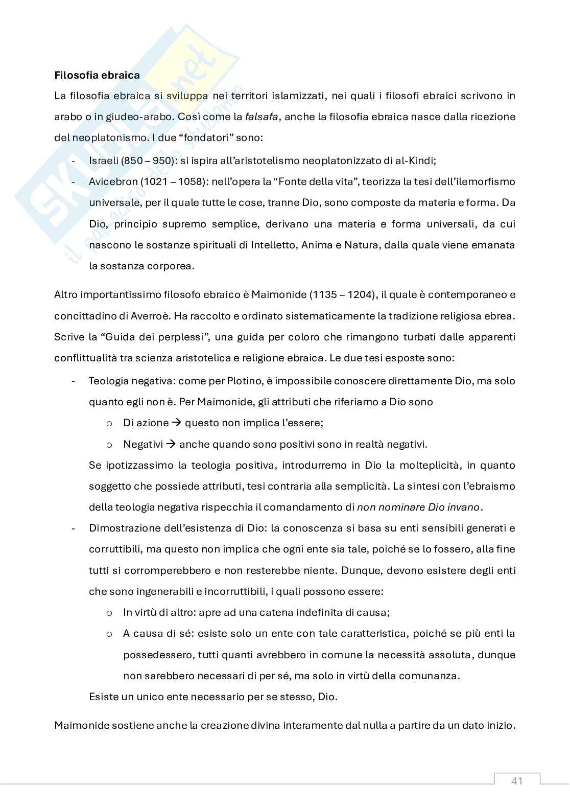 Appunti Storia della filosofia medievale (b)  Pag. 41