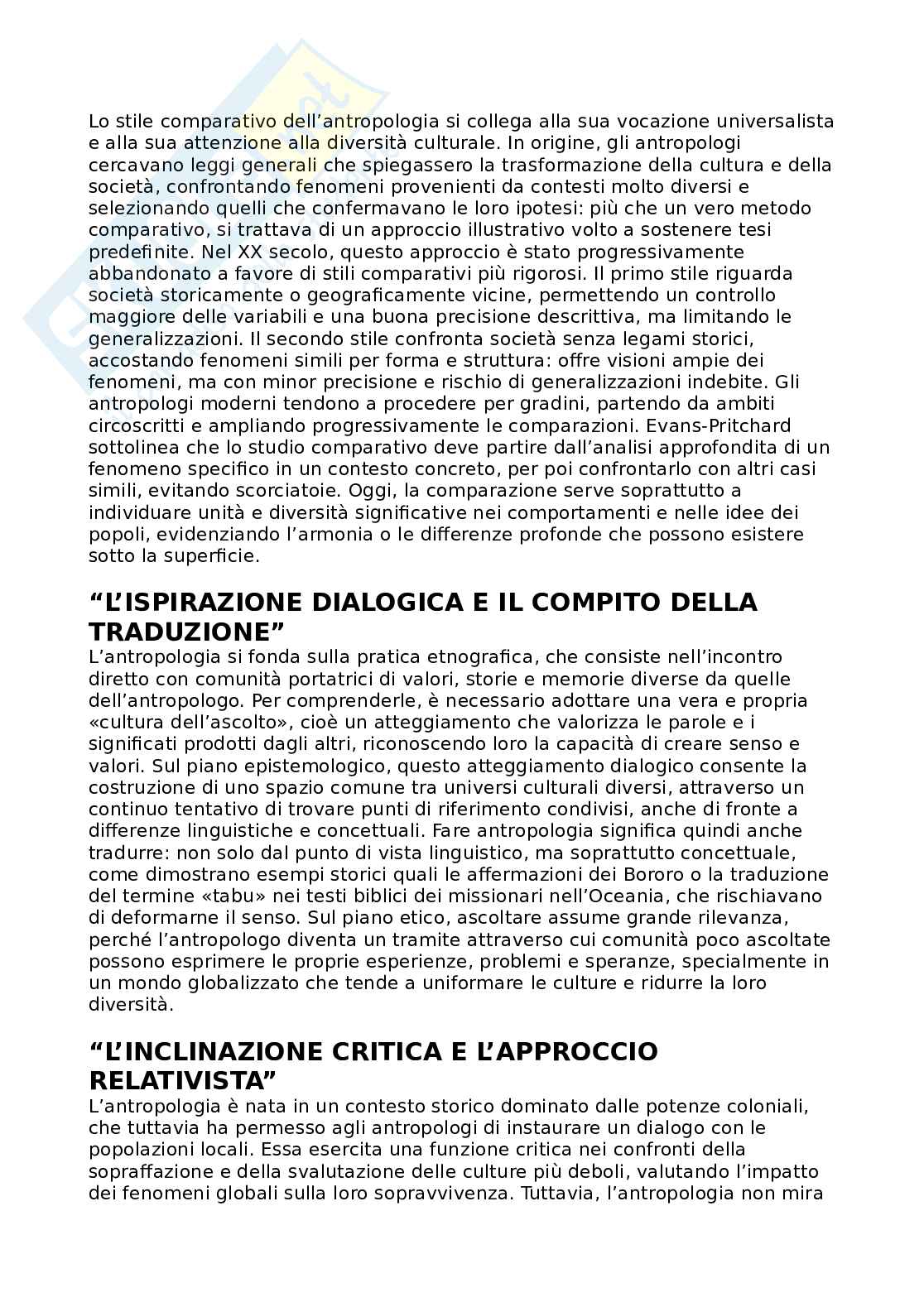 Riassunto esame Antropologia sociale e della famiglia, Prof. Parisi Rosa, libro consigliato Elementi di antropologia culturale, Fabietti Pag. 11