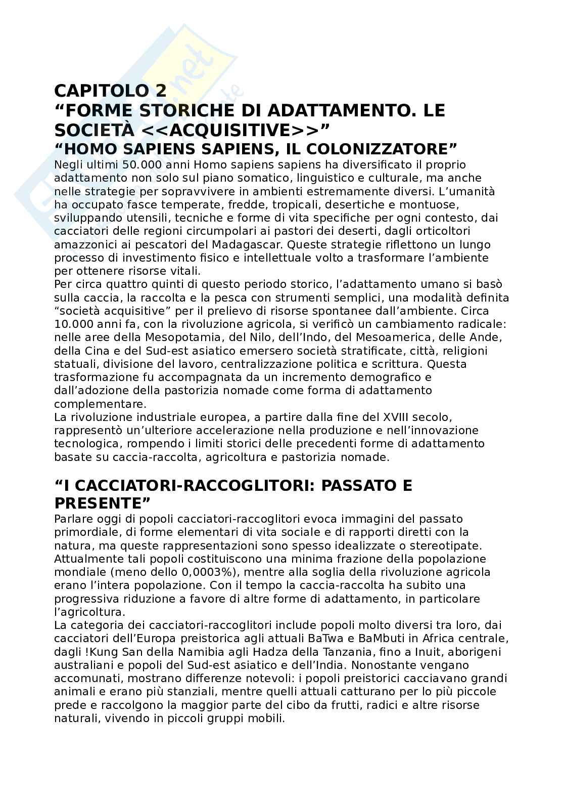 Riassunto esame Antropologia sociale e della famiglia, Prof. Parisi Rosa, libro consigliato Elementi di antropologia culturale, Fabietti Pag. 16