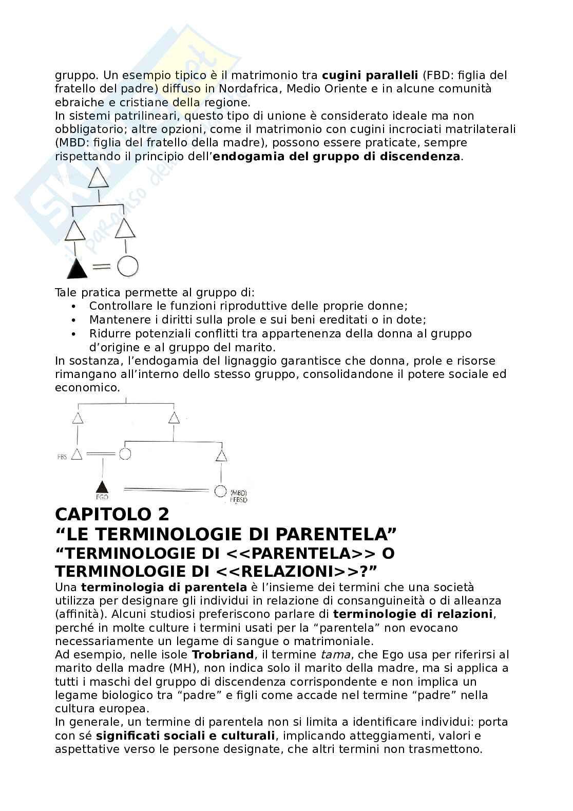 Riassunto esame Antropologia sociale e della famiglia, Prof. Parisi Rosa, libro consigliato Elementi di antropologia culturale, Fabietti Pag. 56