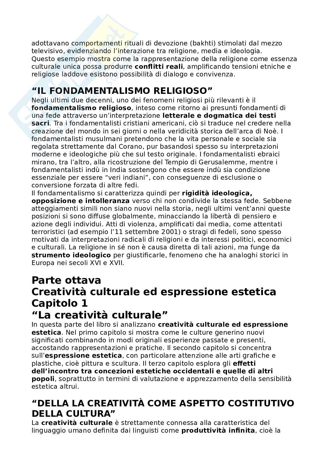 Riassunto esame Antropologia sociale e della famiglia, Prof. Parisi Rosa, libro consigliato Elementi di antropologia culturale, Fabietti Pag. 76