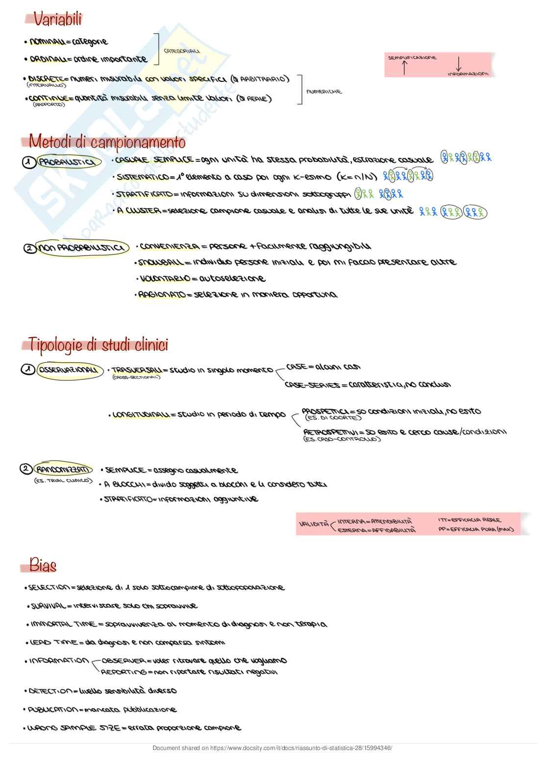 Schema di Statistica Pag. 1