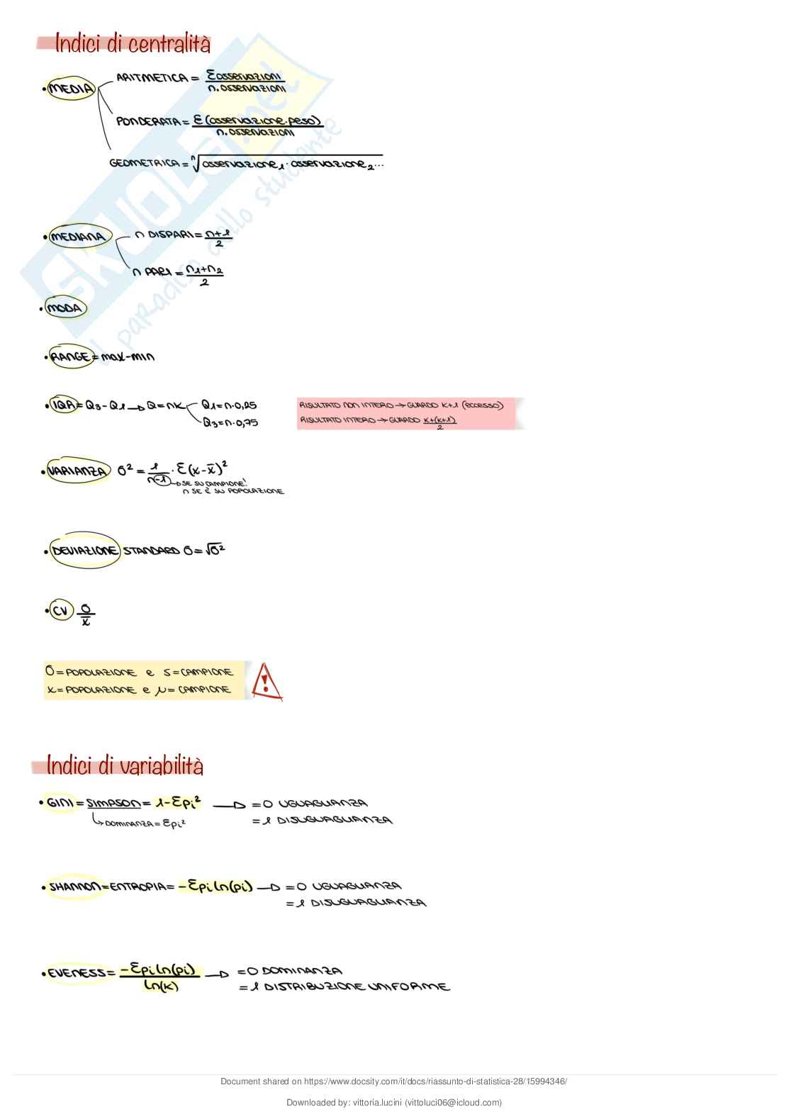 Schema di Statistica Pag. 2