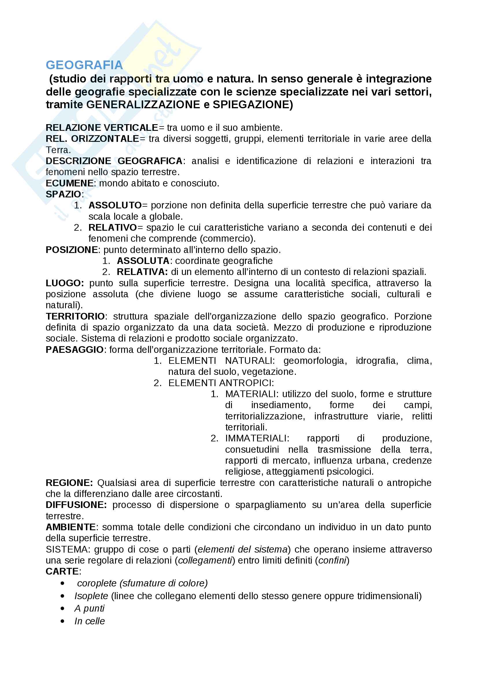 Geografia 6 cfu Pag. 1