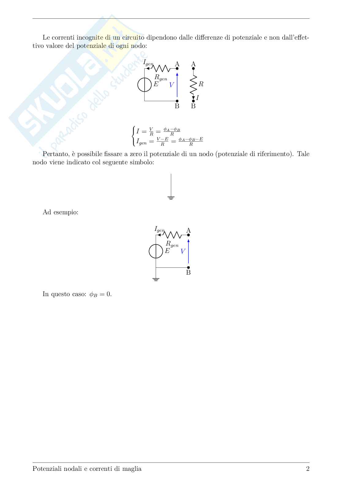 Potenziali nodali e correnti di maglia: teoria ed esercizi svolti Pag. 2