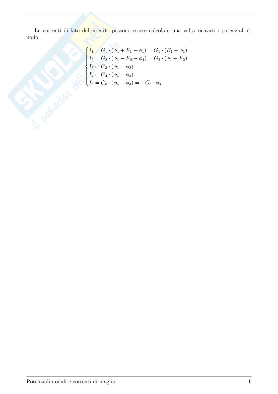 Potenziali nodali e correnti di maglia: teoria ed esercizi svolti Pag. 6