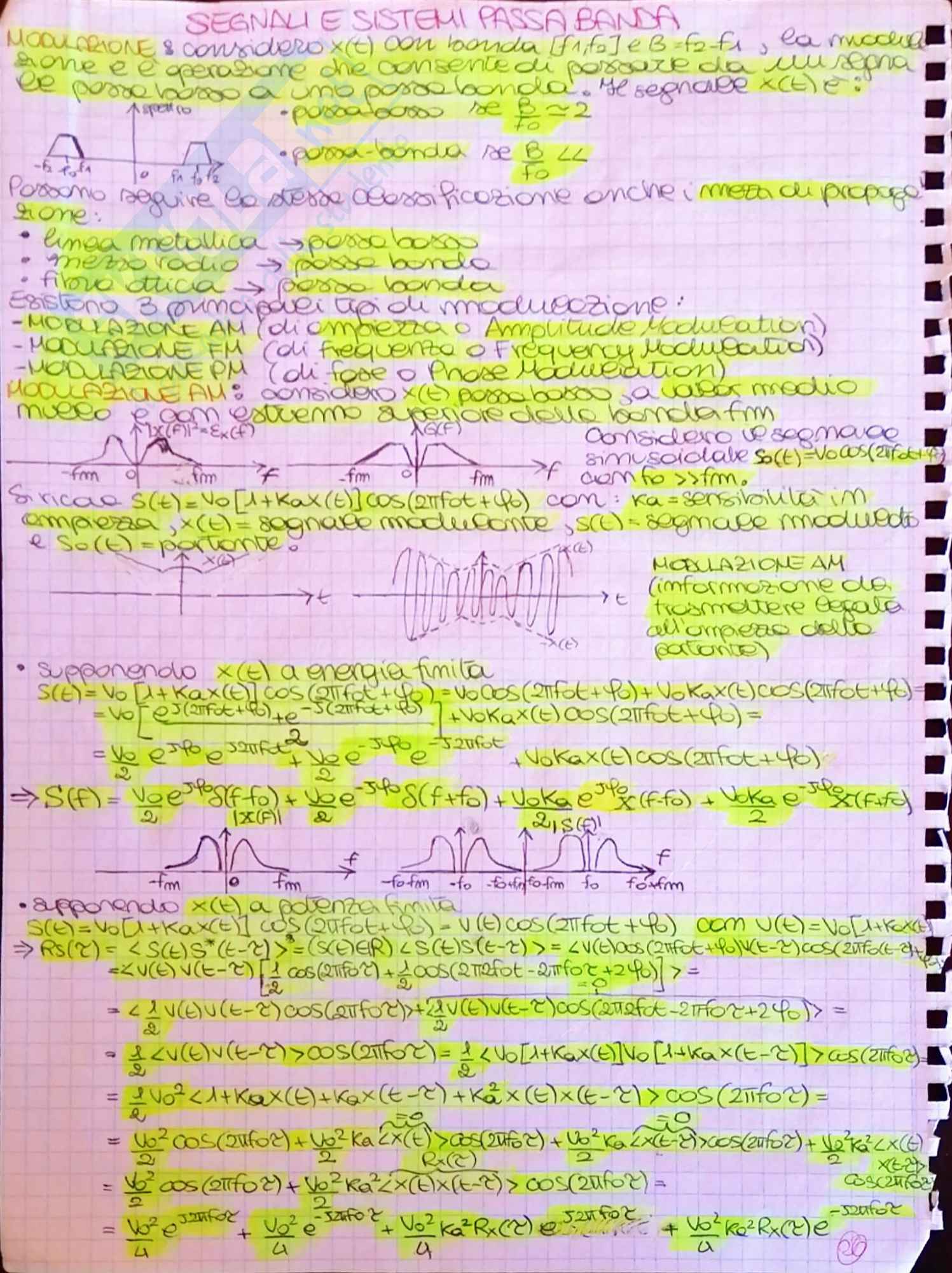 Appunti di Comunicazioni elettriche (ora Elaborazione dei segnali) tenuto dal prof. G. Pasolini Pag. 26