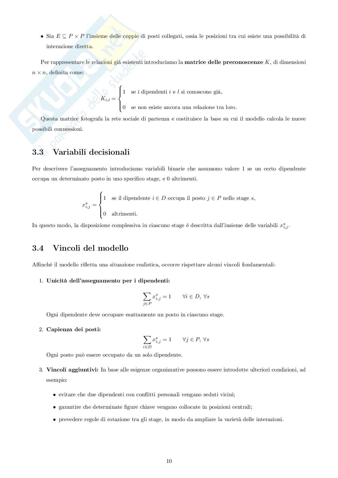 Ottimizzazione delle reti sociali in contesti organizzativi  Pag. 11