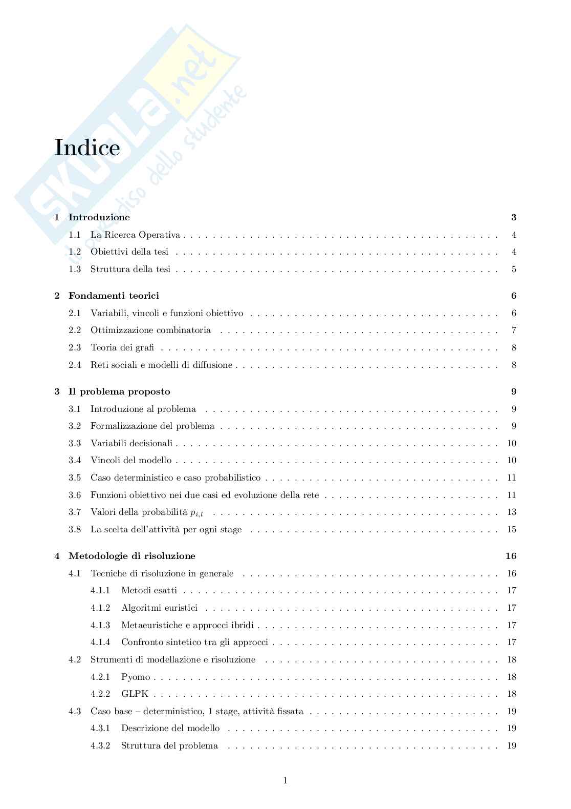 Ottimizzazione delle reti sociali in contesti organizzativi  Pag. 2
