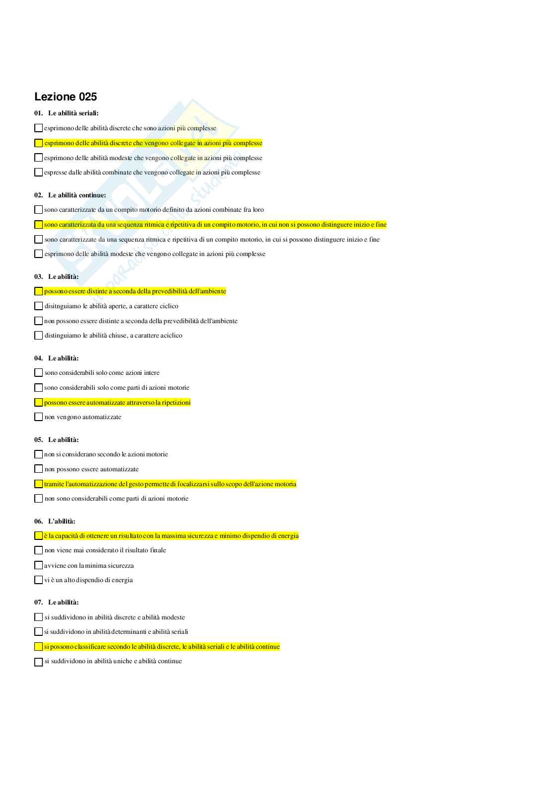 Paniere di Didattica e pedagogia speciale (2026) - Risposte multiple corrette Pag. 41