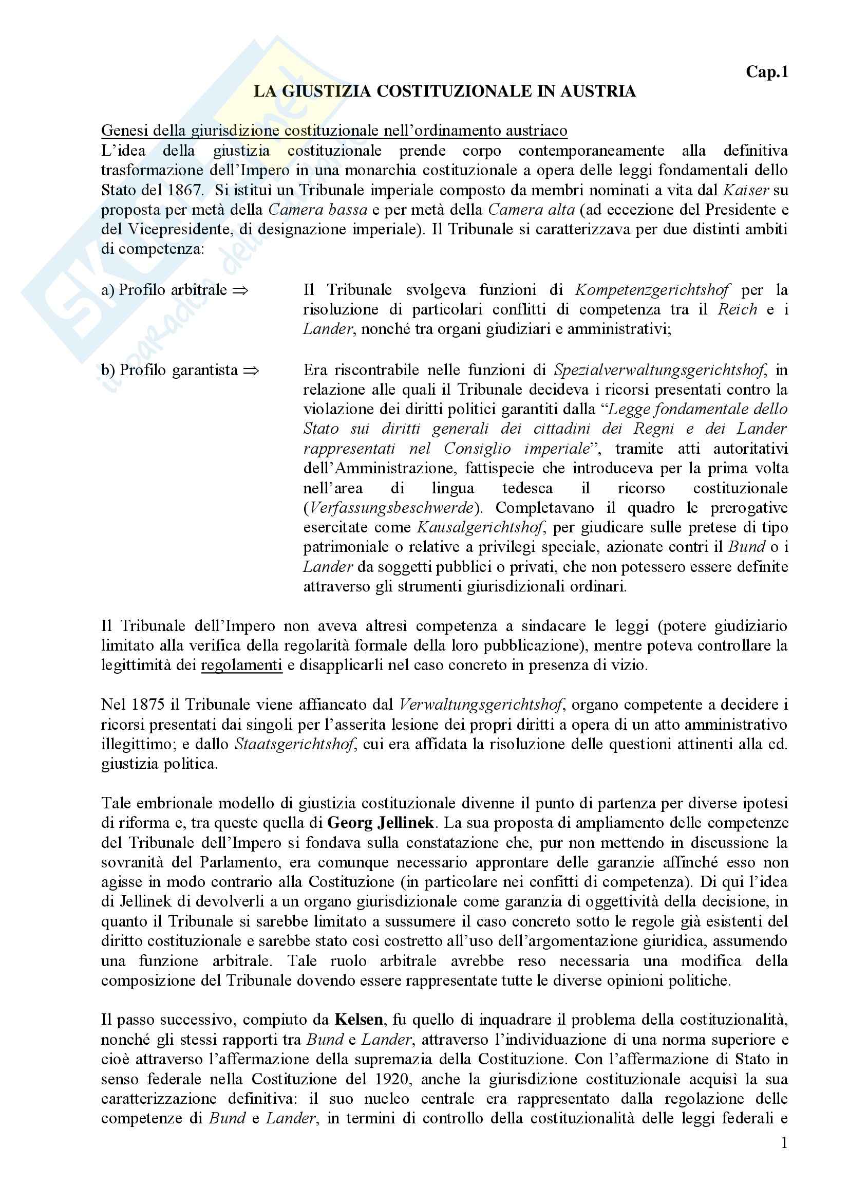Diritto costituzionale avanzato, parte speciale - Appunti Pag. 1