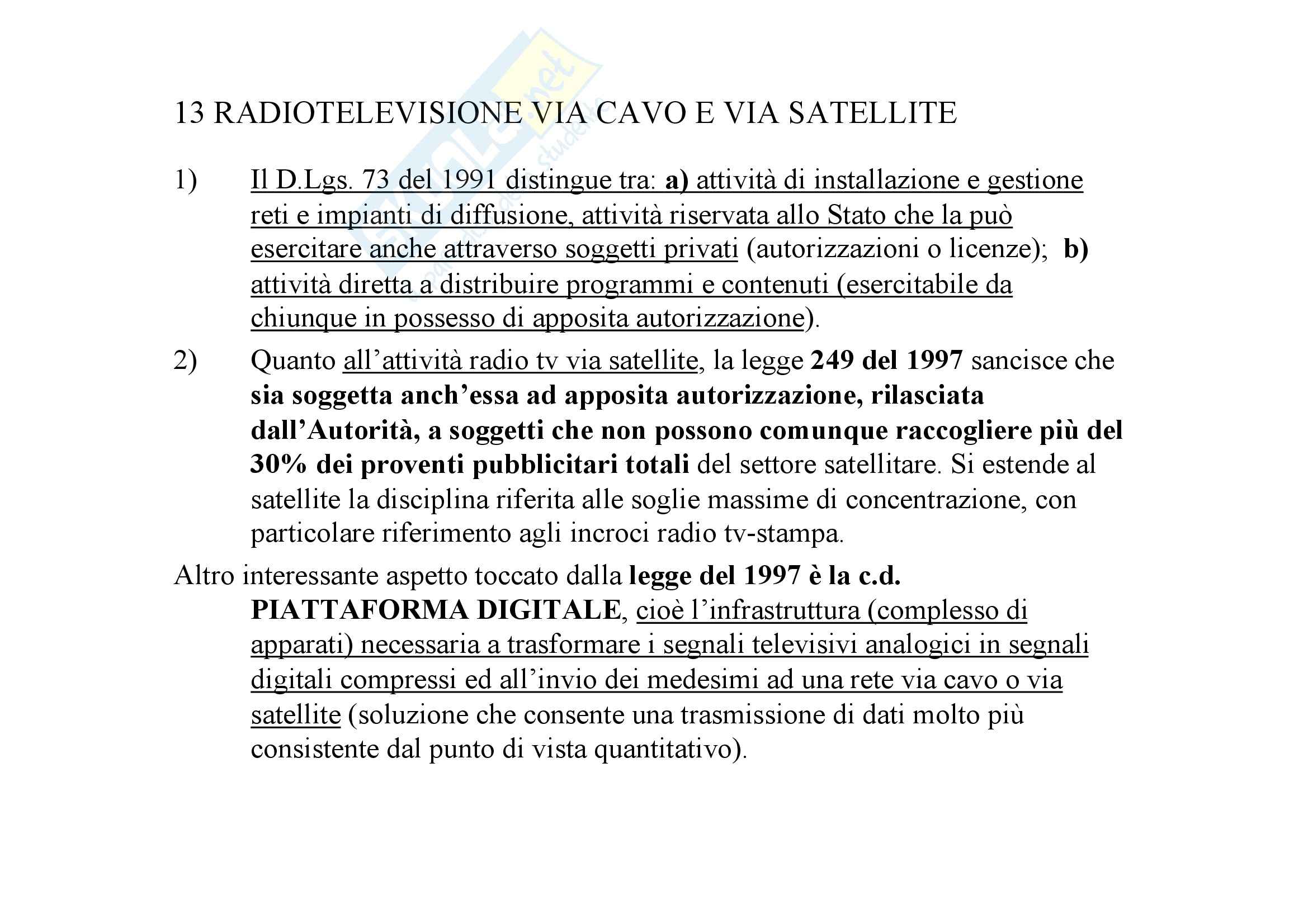 Diritto della comunicazione - Radiotelevisione 2a parte Pag. 6