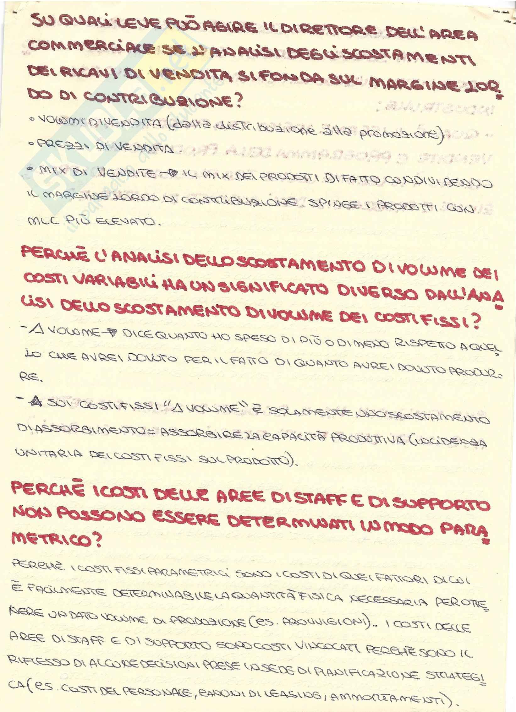 Controllo di gestione: schemi per il ripasso Pag. 21