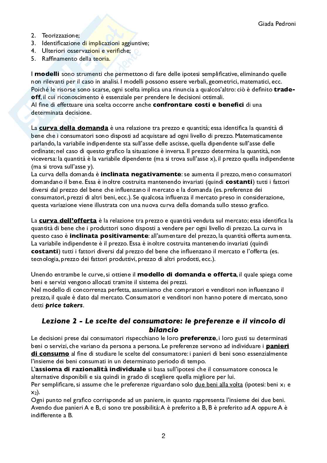 Appunti lezioni Microeconomia Pag. 2